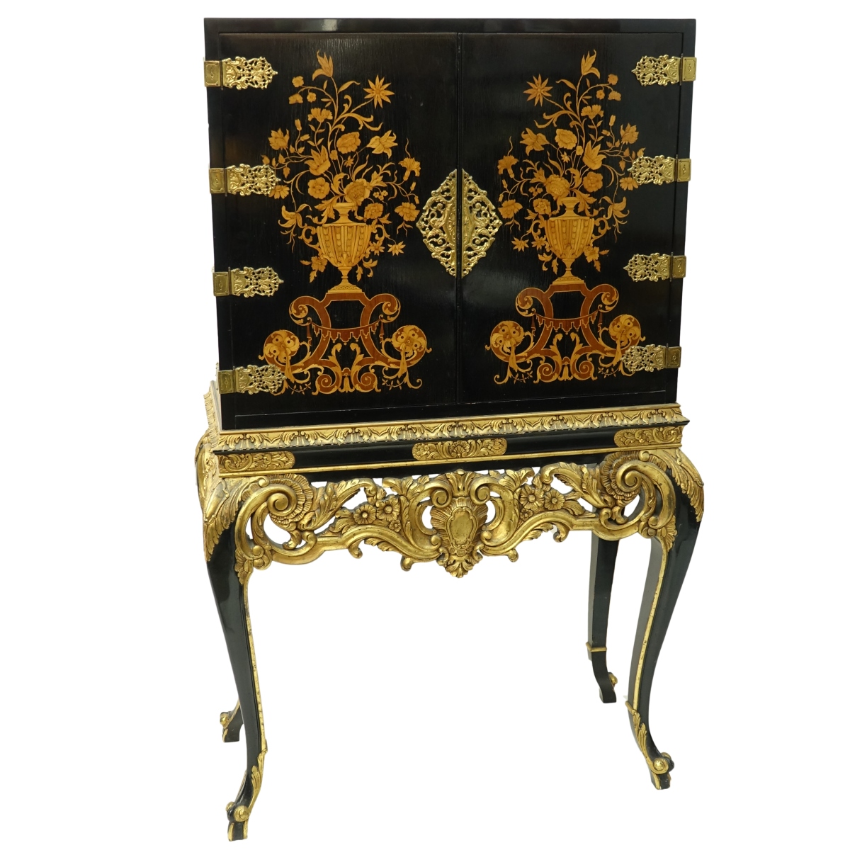 English Black Lacquered Cabinet