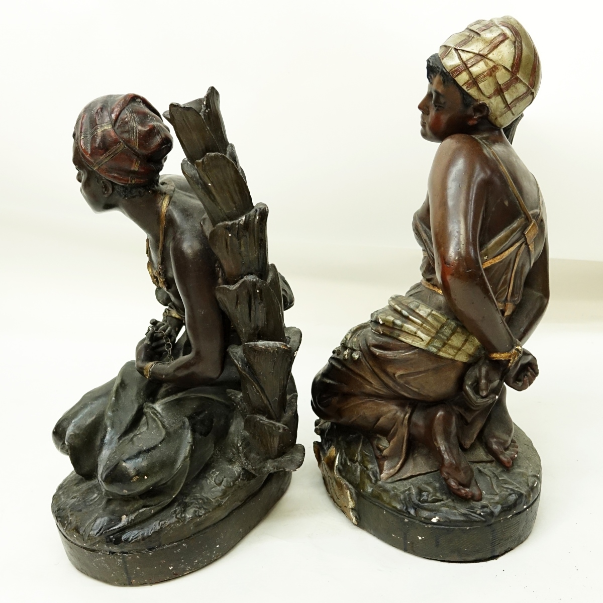 Pair of French Orientalist Slave Figures