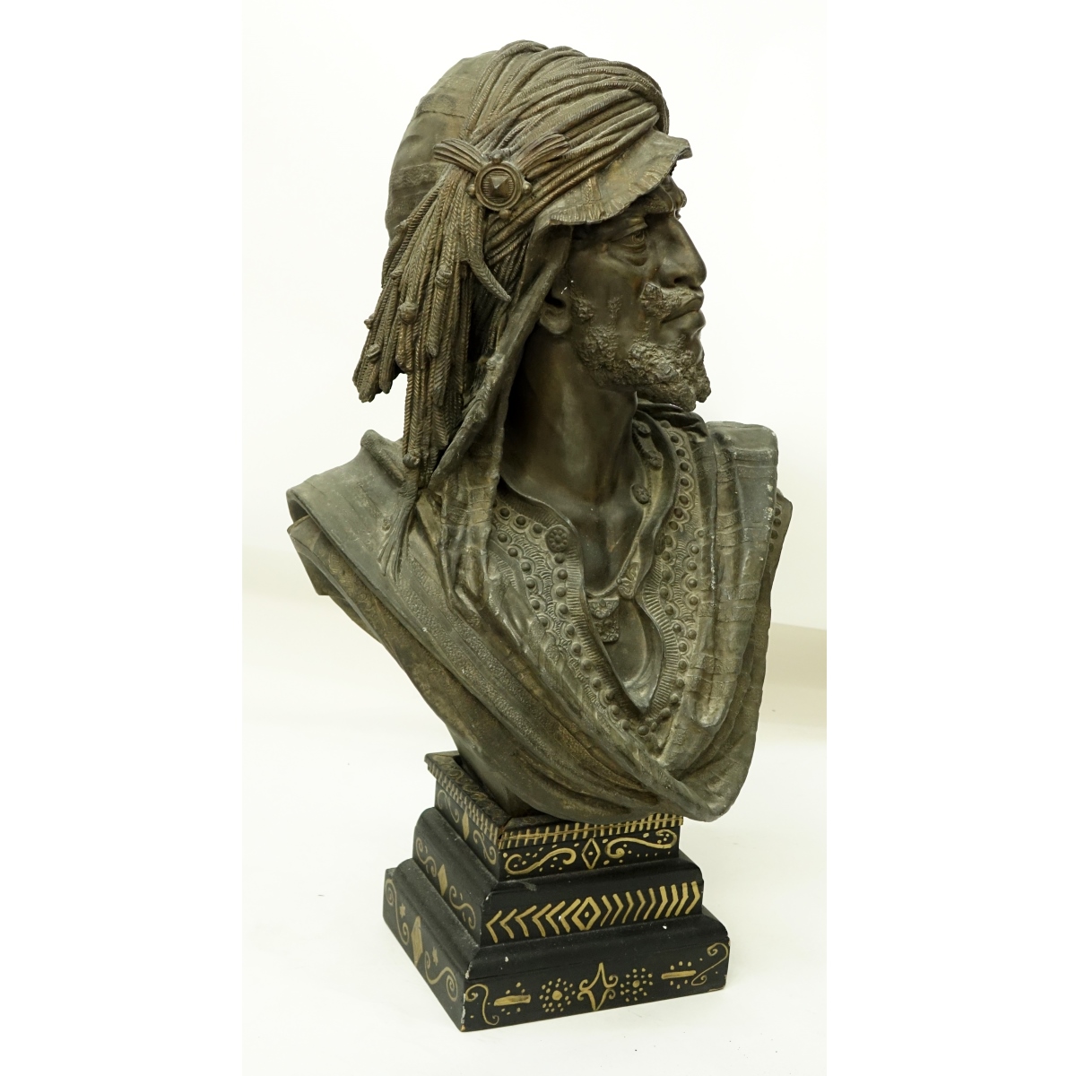 19th Century French Spelter Arab Bust Figure