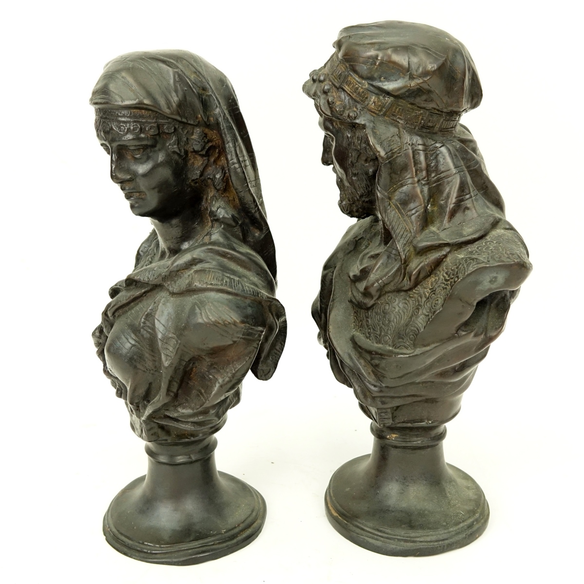 Pair of Spelter Orientalist Bust Figures