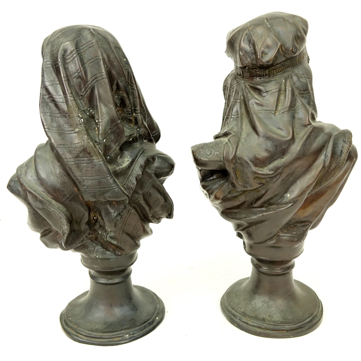 Pair of Spelter Orientalist Bust Figures