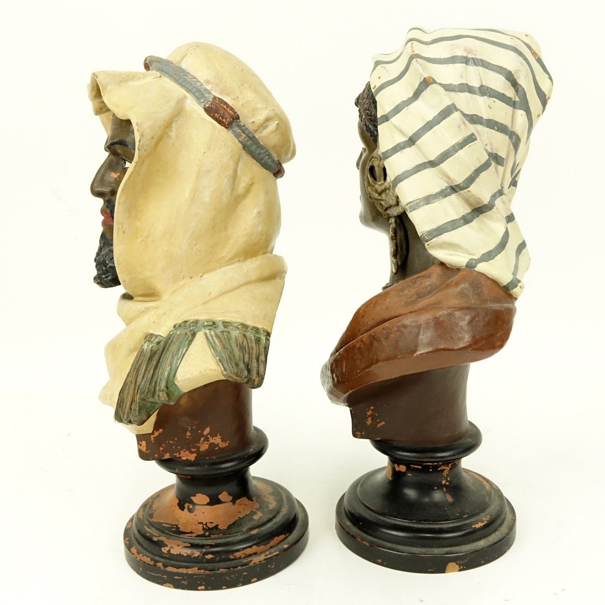 Pair of Polychrome Terracotta Orientalist Figures