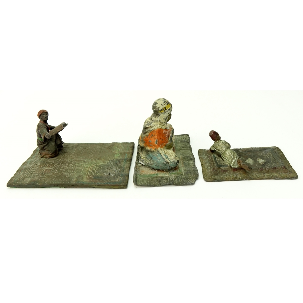 Three Polychrome Spelter Orientalist Miniature