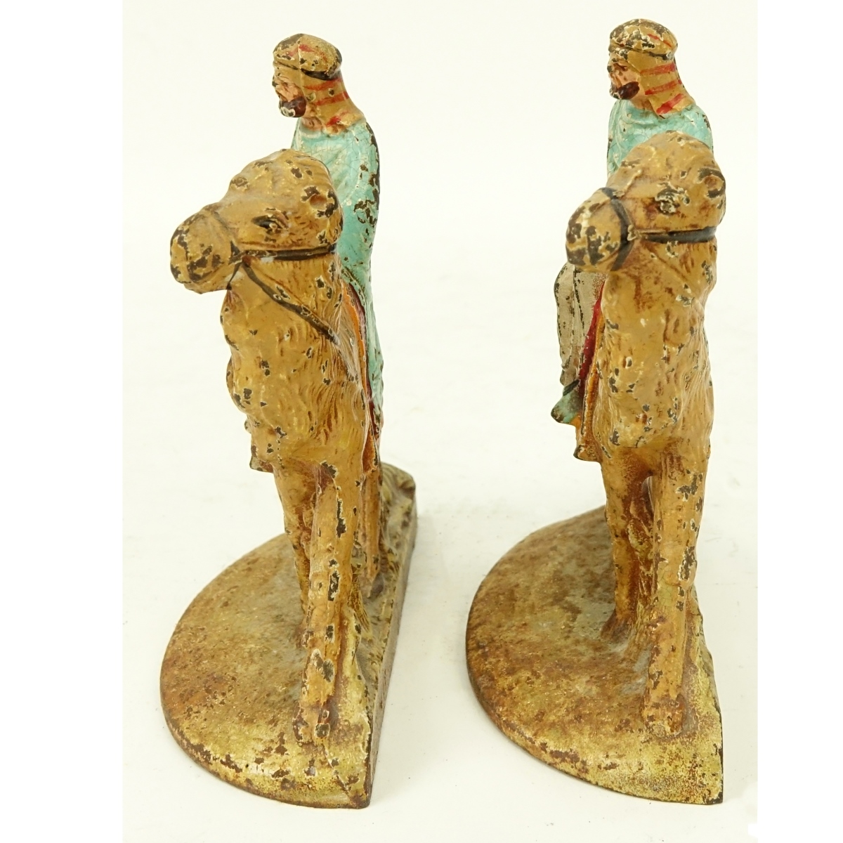 Pair of Polychrome Cast Iron Bookends