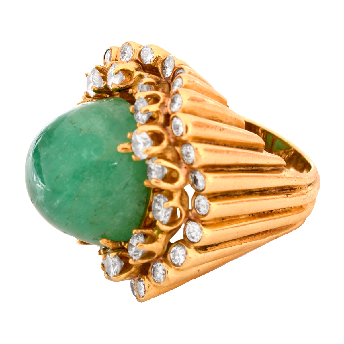 Emerald, Diamond and 18K Ring