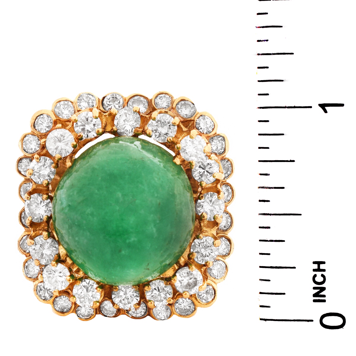 Emerald, Diamond and 18K Ring