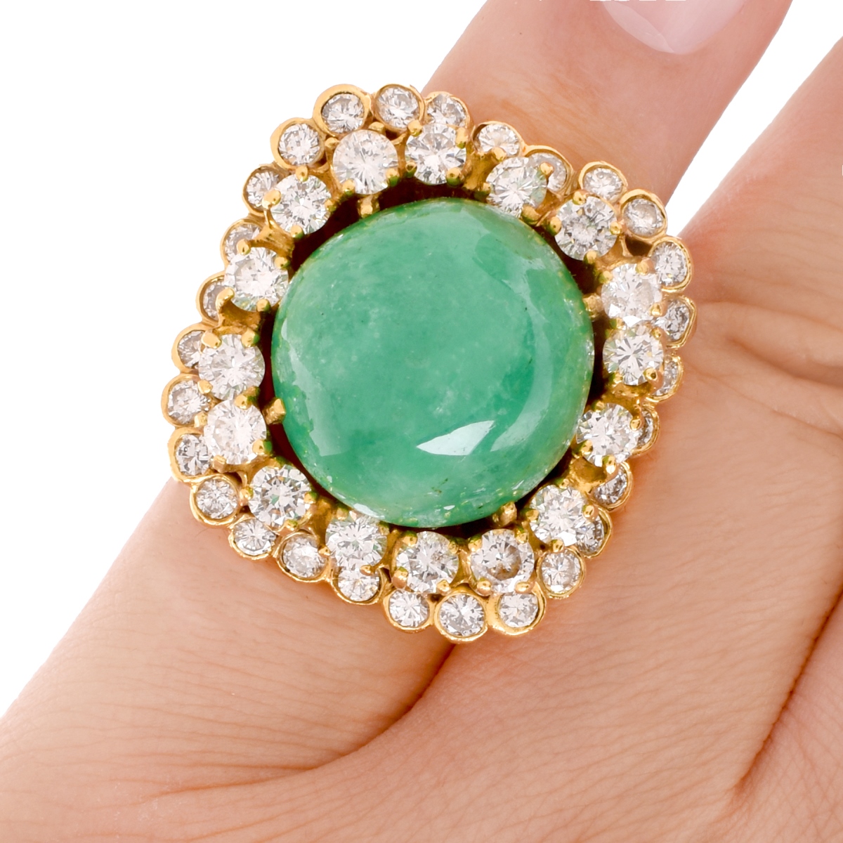 Emerald, Diamond and 18K Ring