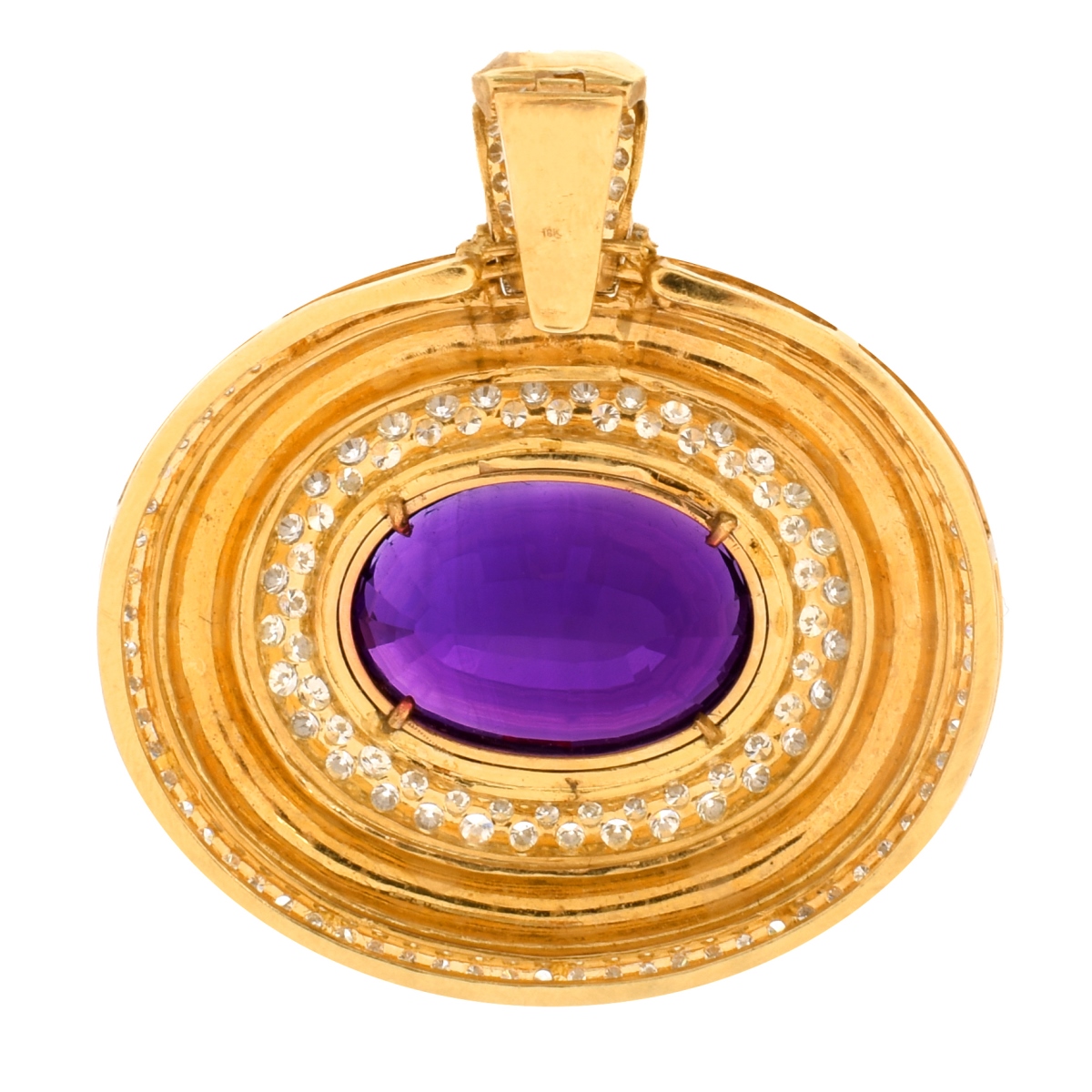 Amethyst, Diamond and 18K Pendant