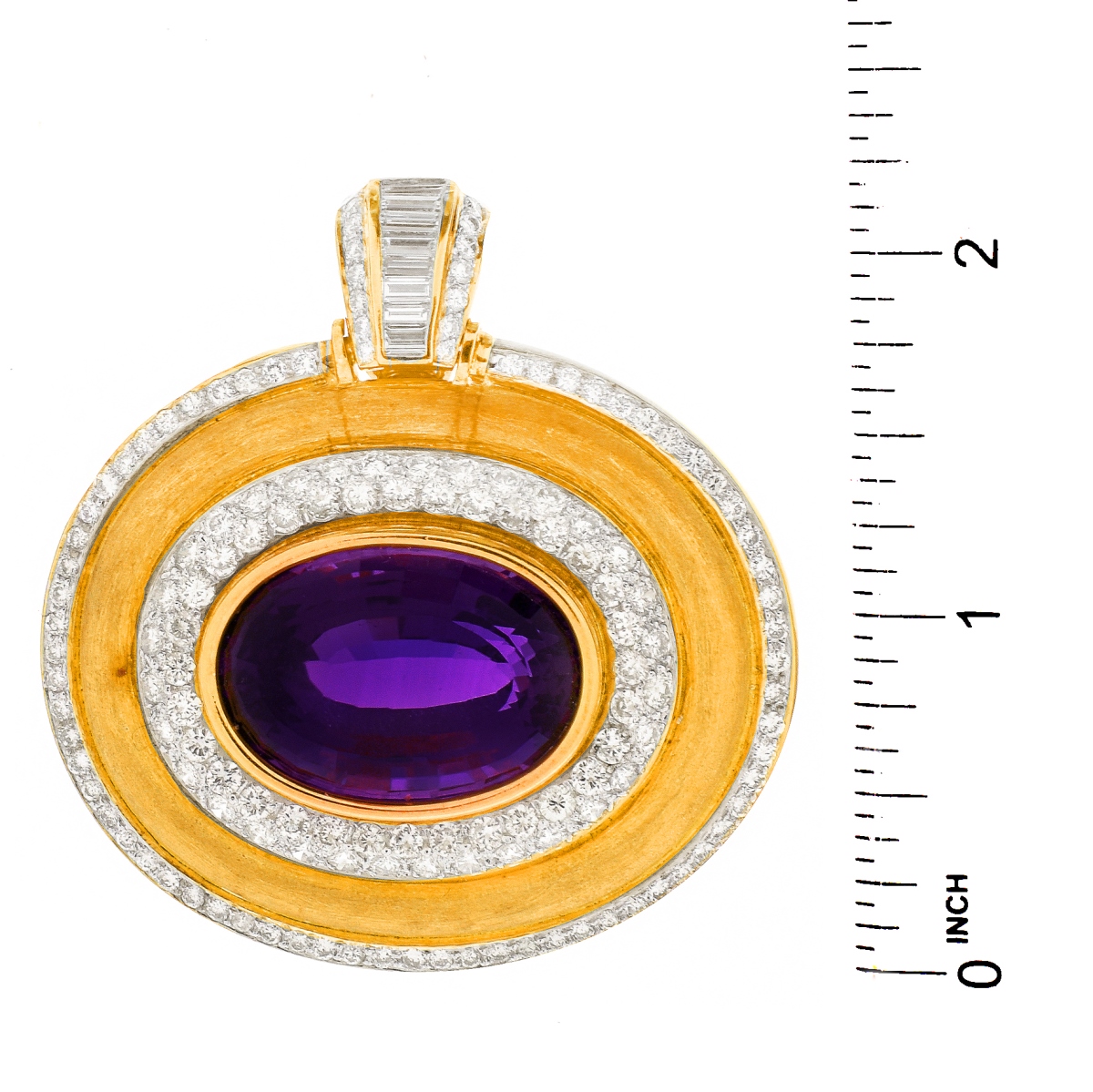 Amethyst, Diamond and 18K Pendant