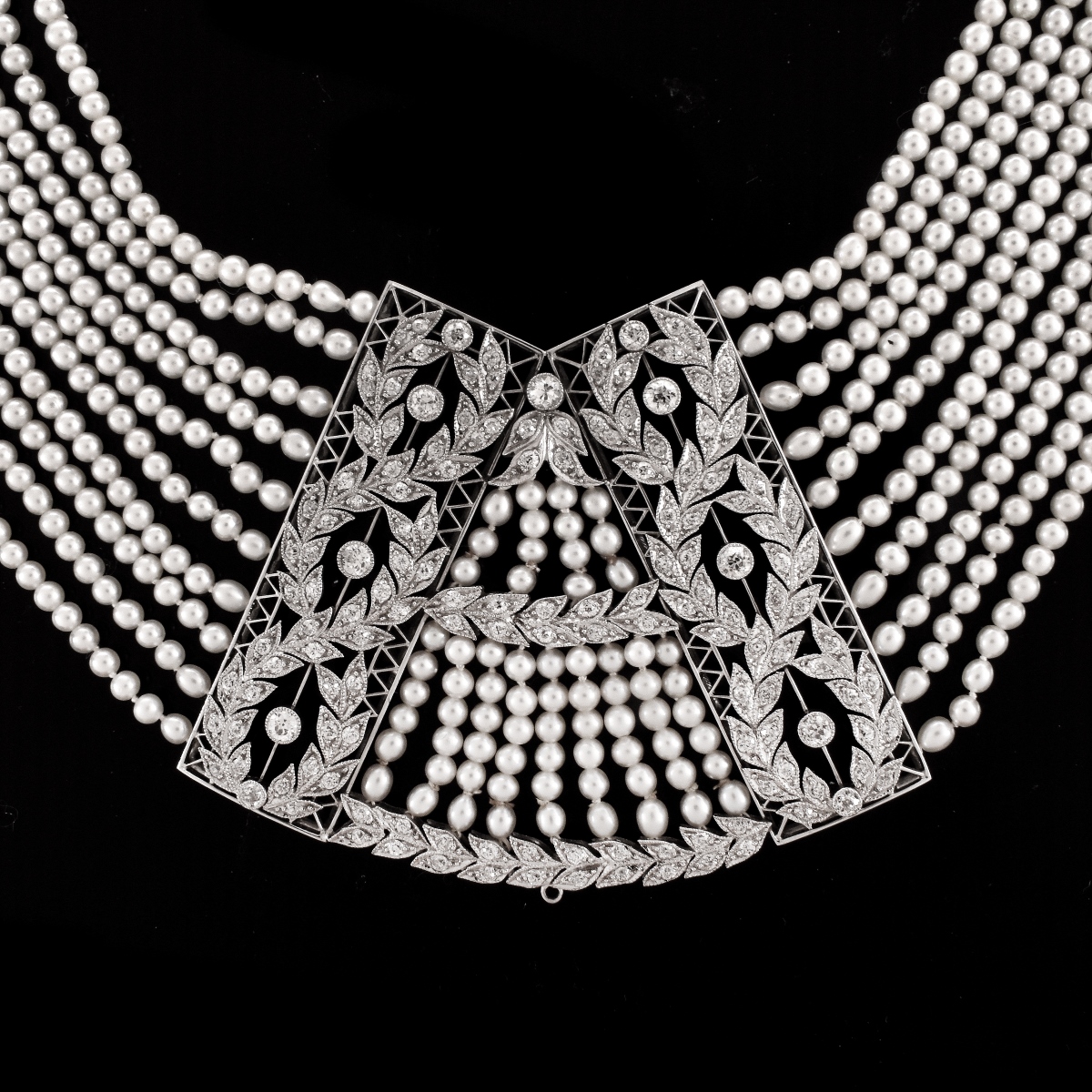 Edwardian Diamond, Pearl and Platinum Necklace