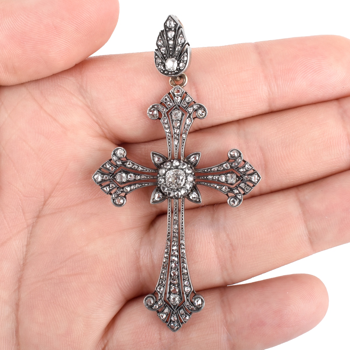 Antique Diamond Cross Pendant