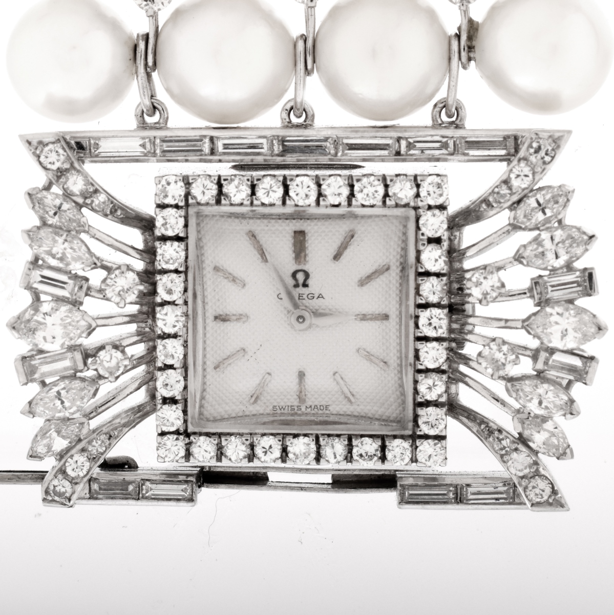 Vintage Omega Diamond and Pearl Watch