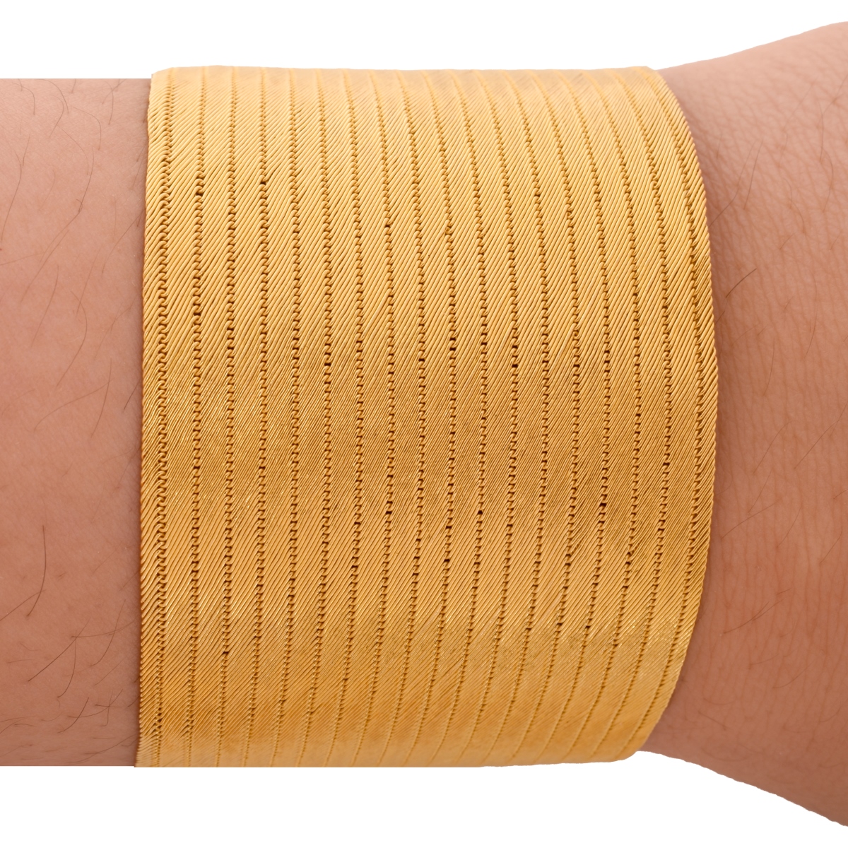 Vintage Wide 18K Gold Mesh Bracelet