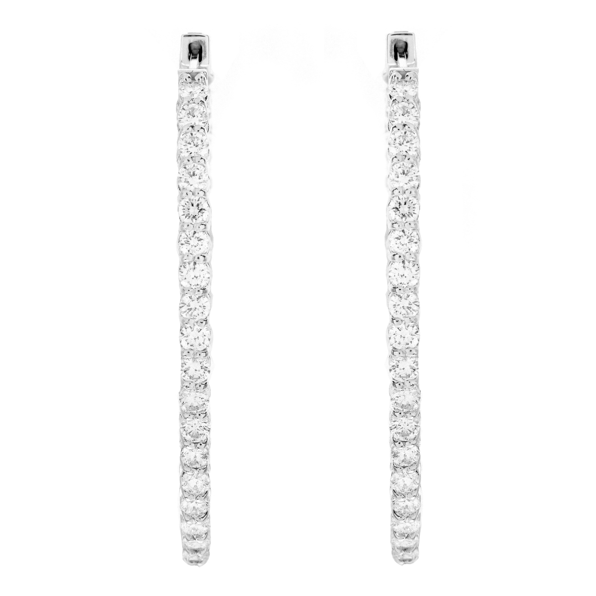 Diamond and 14K Hoop Earrings