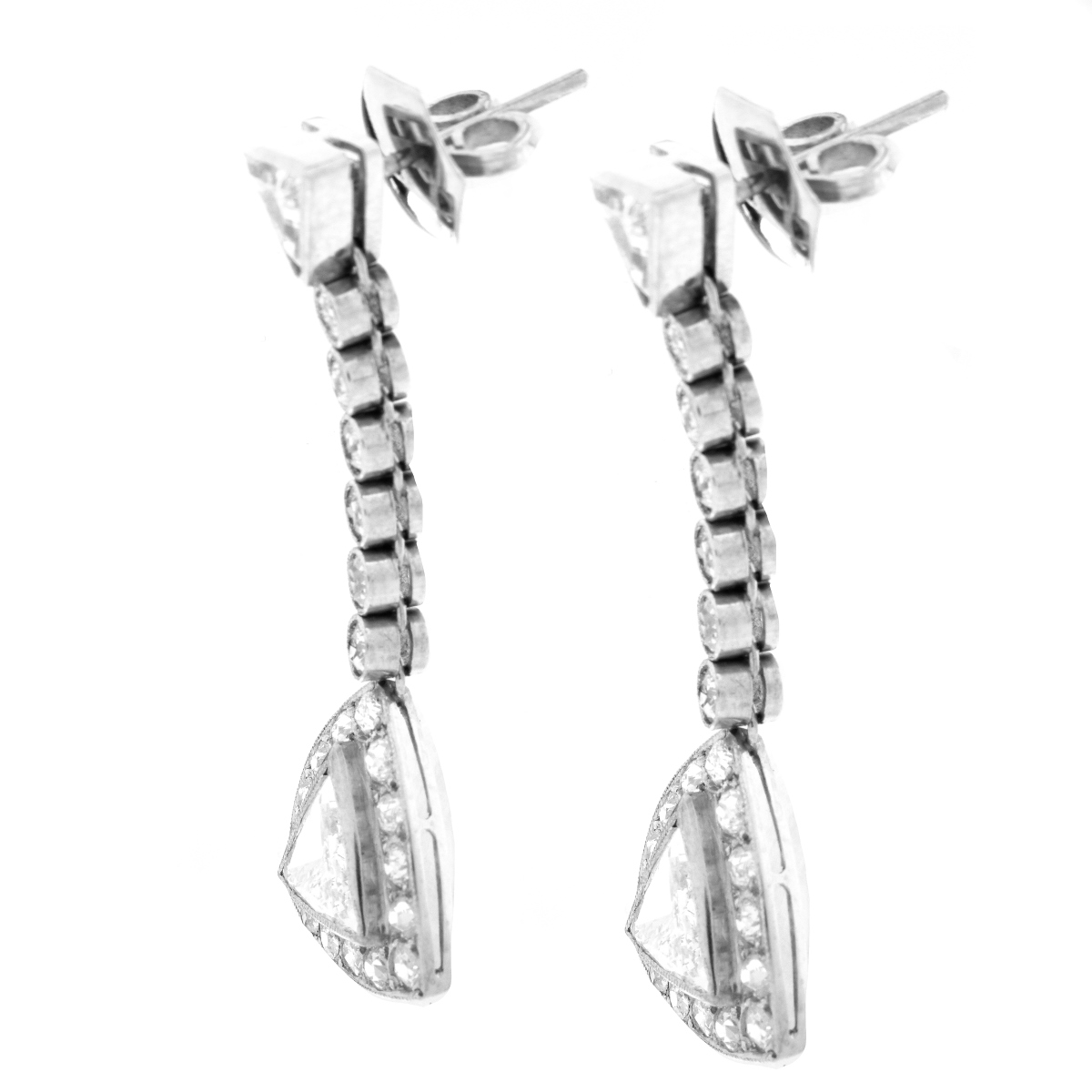 4.89ct TW Diamond and Platinum Earrings