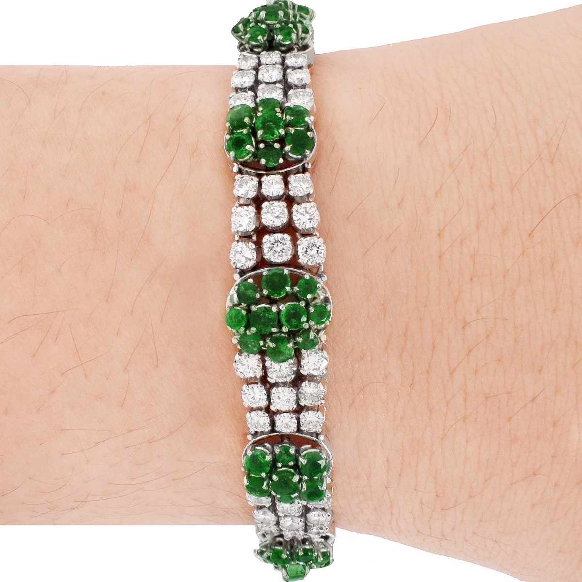 Diamond, Emerald and 18K Bracelet