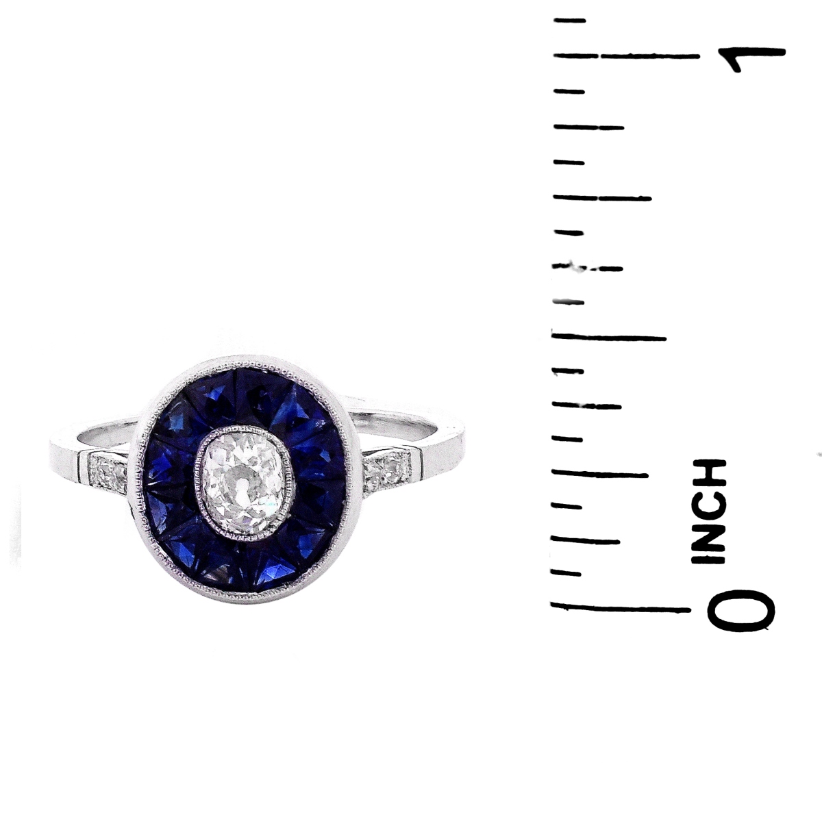 Art Deco Diamond and Sapphire Ring