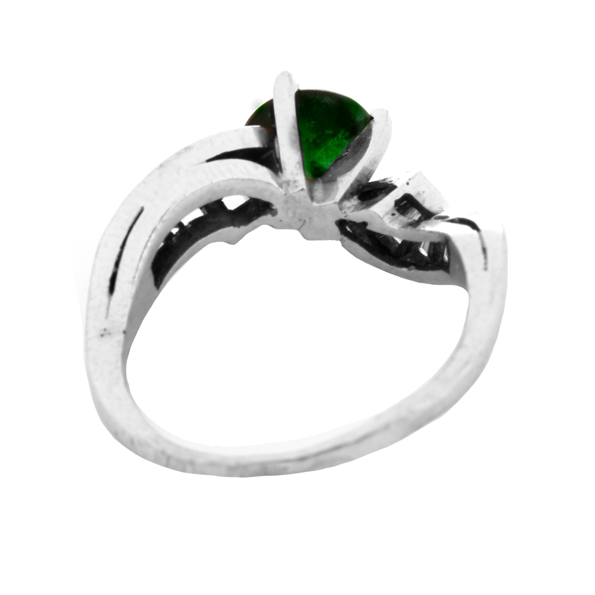 Vintage Emerald, Diamond and Platinum Ring