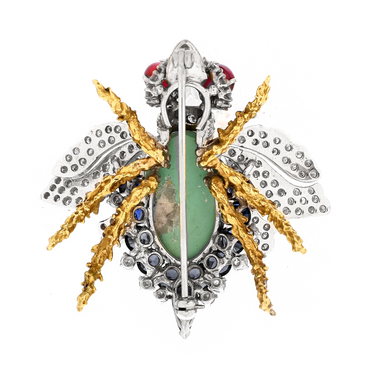 Multi Gemstone and 18K Bug Brooch