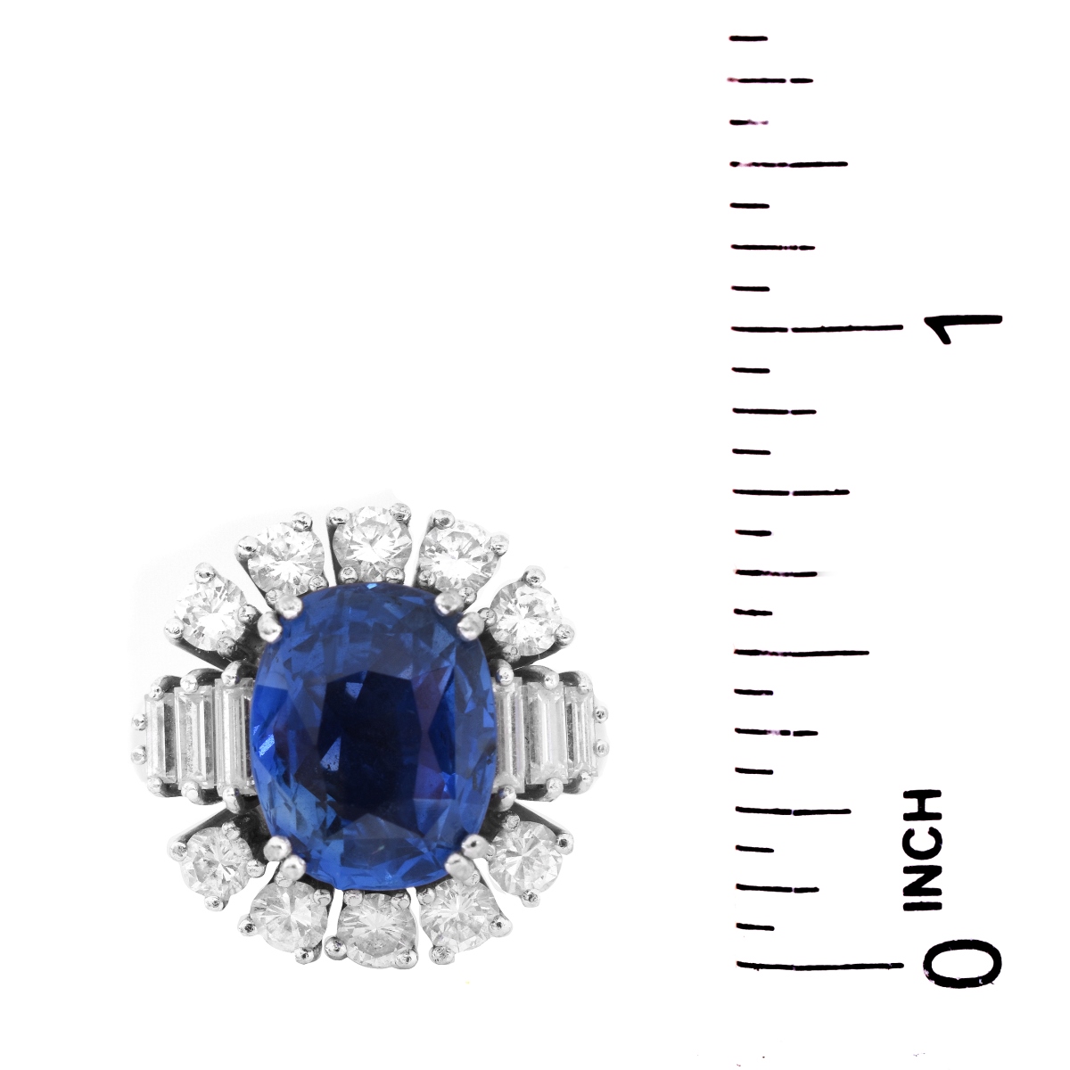 Sapphire, Diamond and 14K Ring