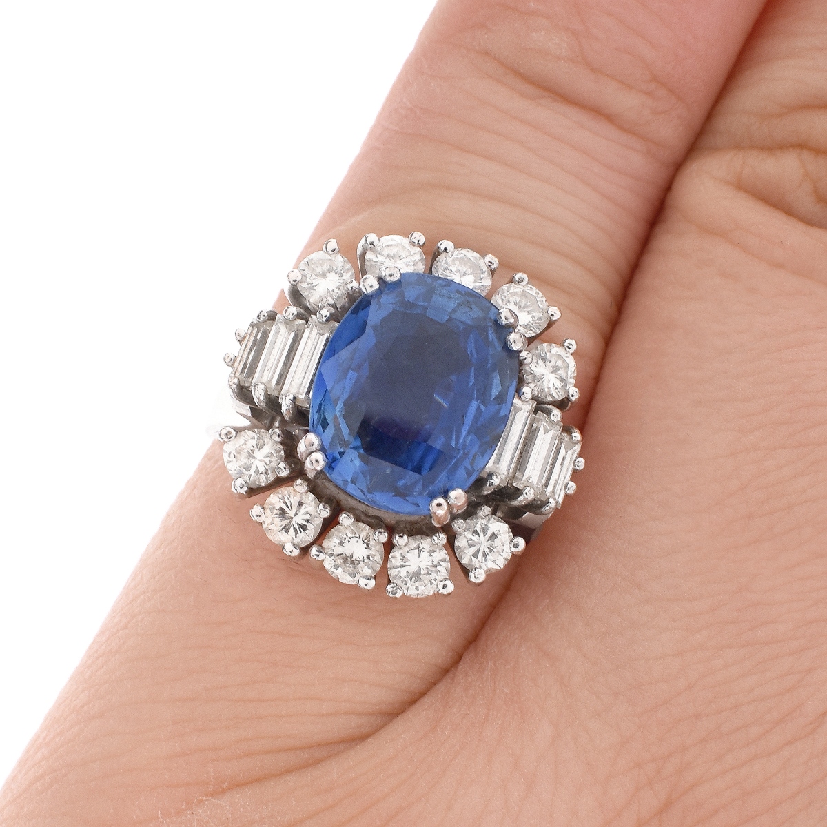 Sapphire, Diamond and 14K Ring