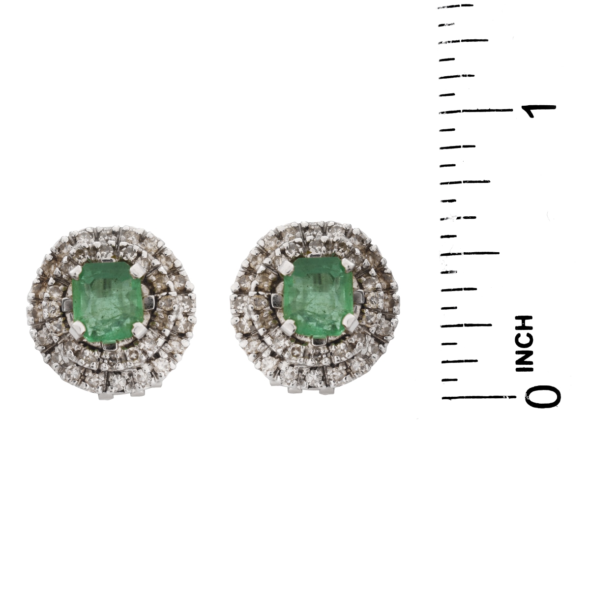 Emerald, Diamond and 18K Earrings