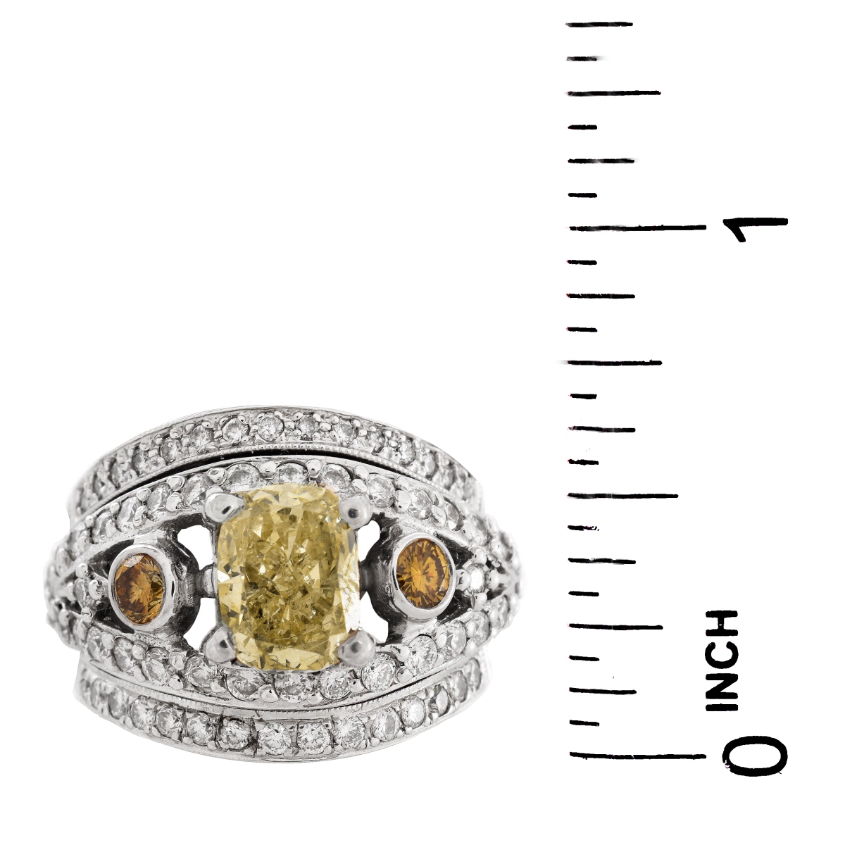 AGI 2.13 Carat Fancy Yellow Diamond Ring