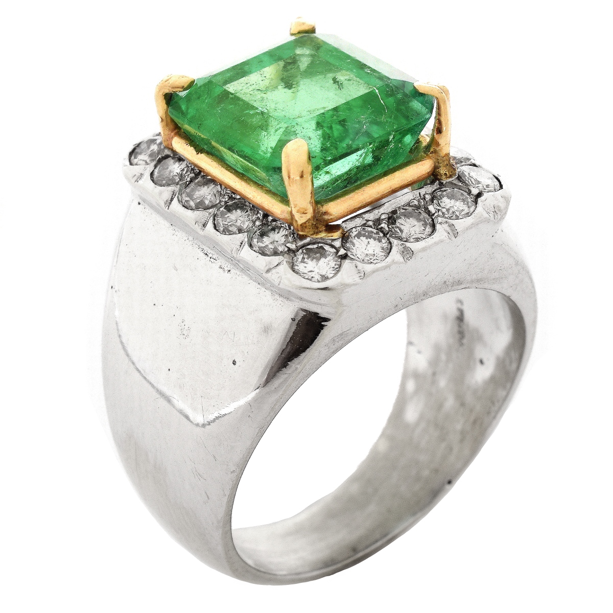 GAL 6.0 Carat Emerald, Diamond and 18K Ring