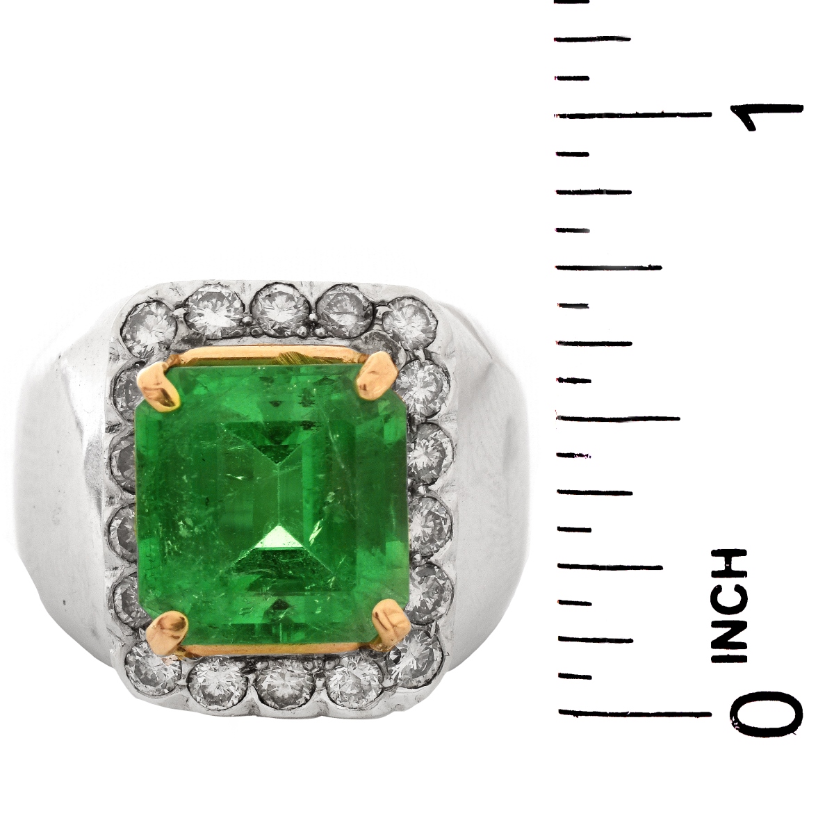 GAL 6.0 Carat Emerald, Diamond and 18K Ring