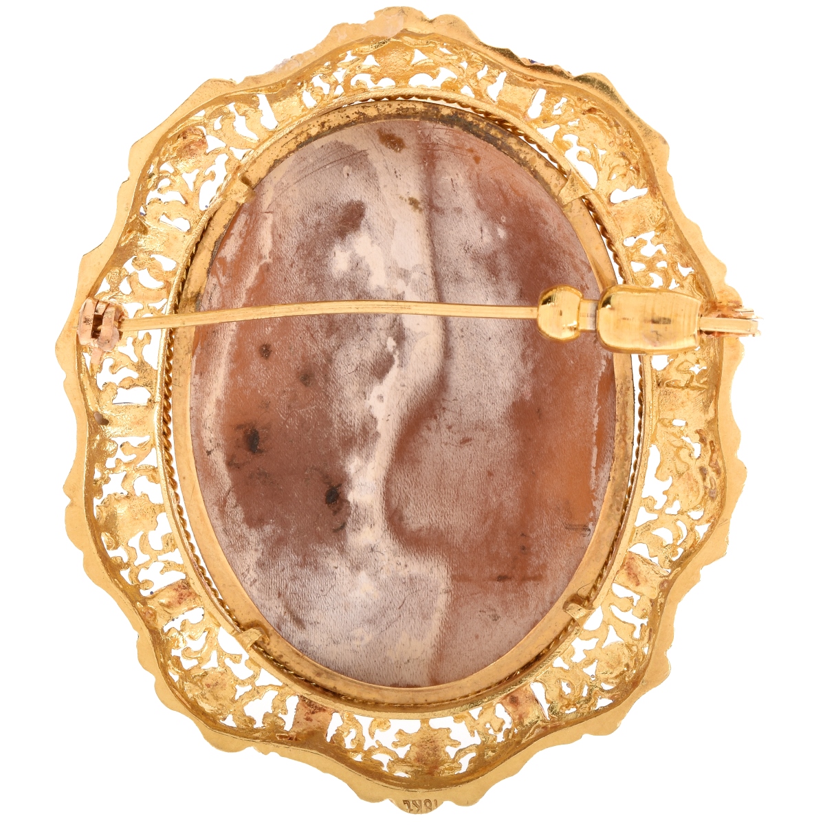 Vintage 18K Carved Cameo Brooch