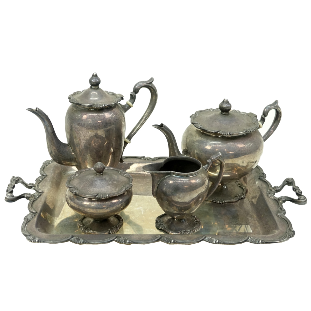 Five Piece Camusso Silver Tea Set