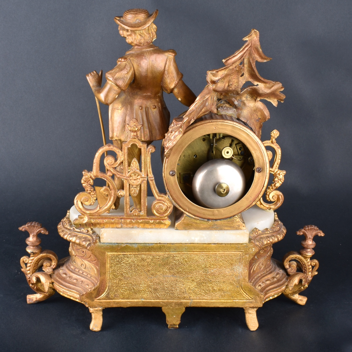 French Metal Mantle Clock