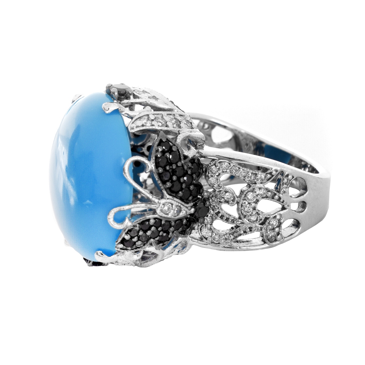 Turquoise, Diamond and 18K Ring