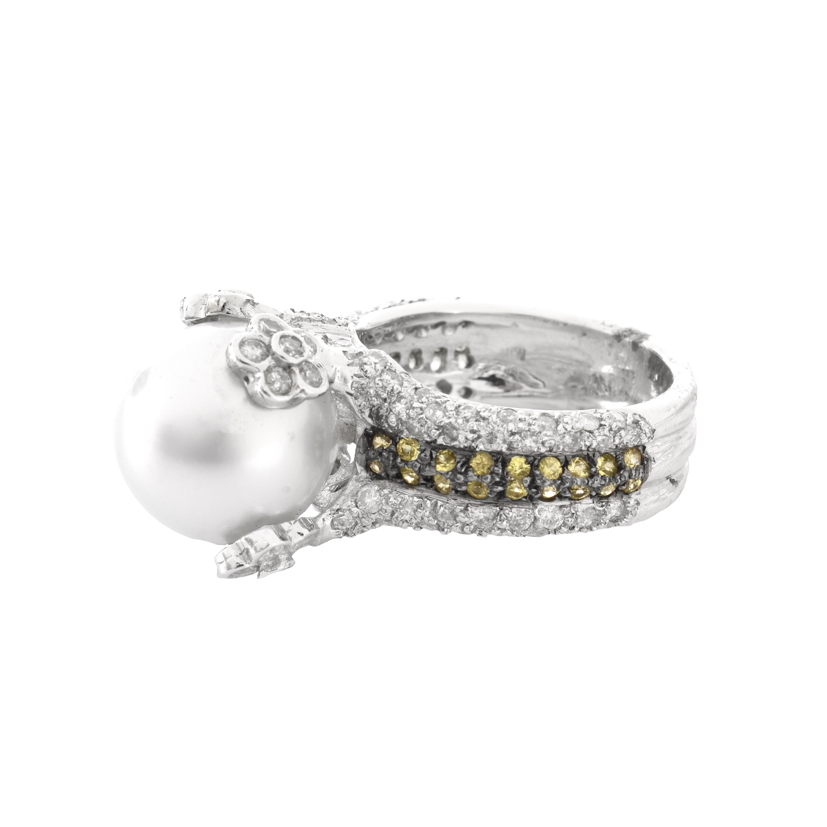 Pearl, Diamond and 18K Ring