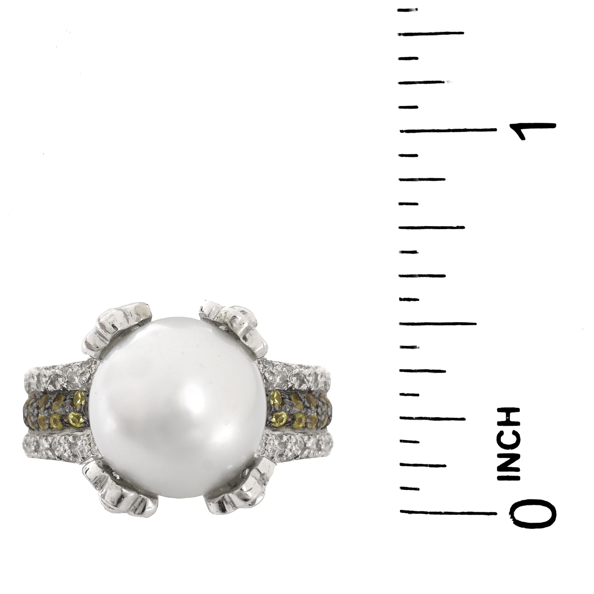 Pearl, Diamond and 18K Ring