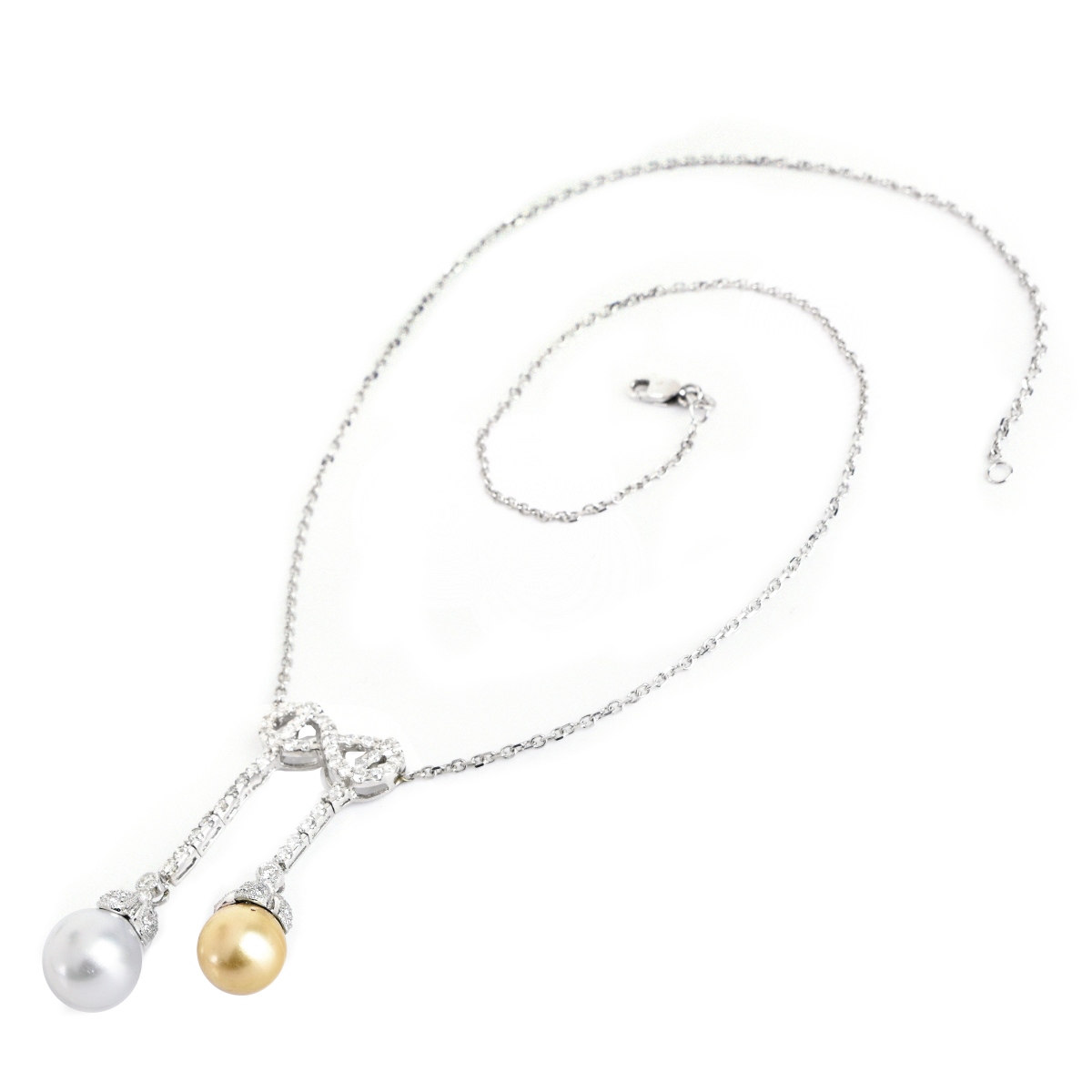 Pearl, Diamond and 18K Pendant Necklace