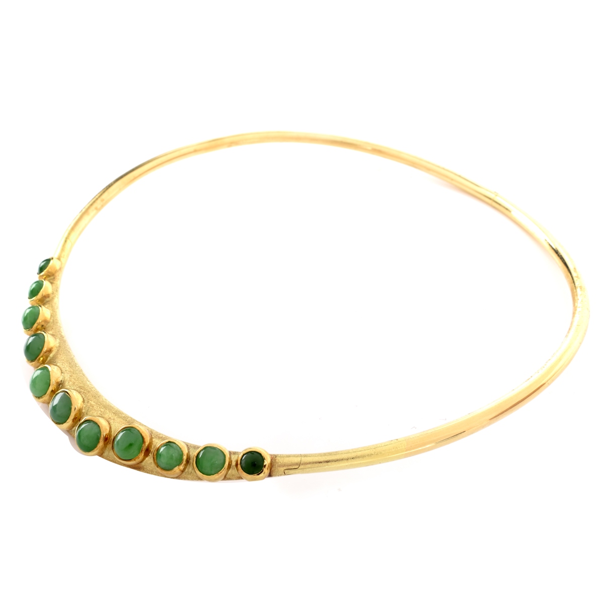 Italian Jade and 14K Choker Necklace