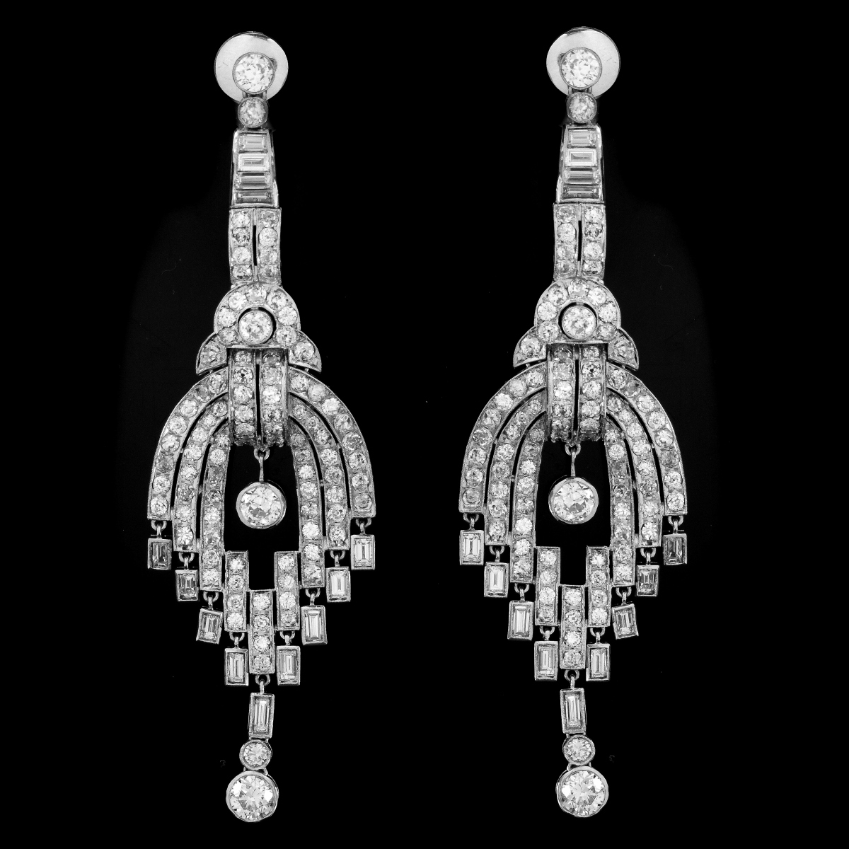 Art Deco 18.50ct TW Diamond Earrings