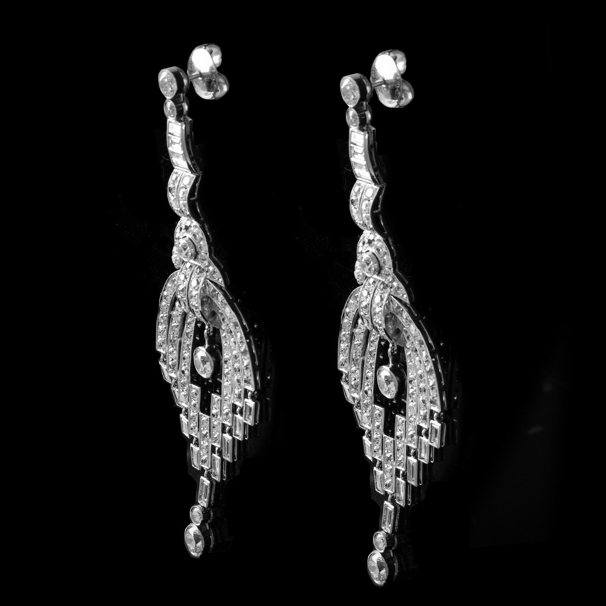 Art Deco 18.50ct TW Diamond Earrings