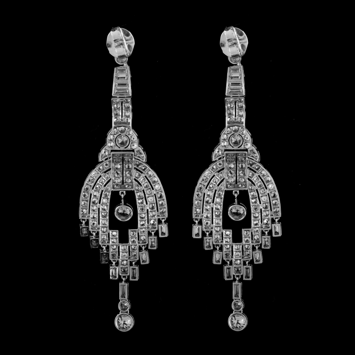 Art Deco 18.50ct TW Diamond Earrings