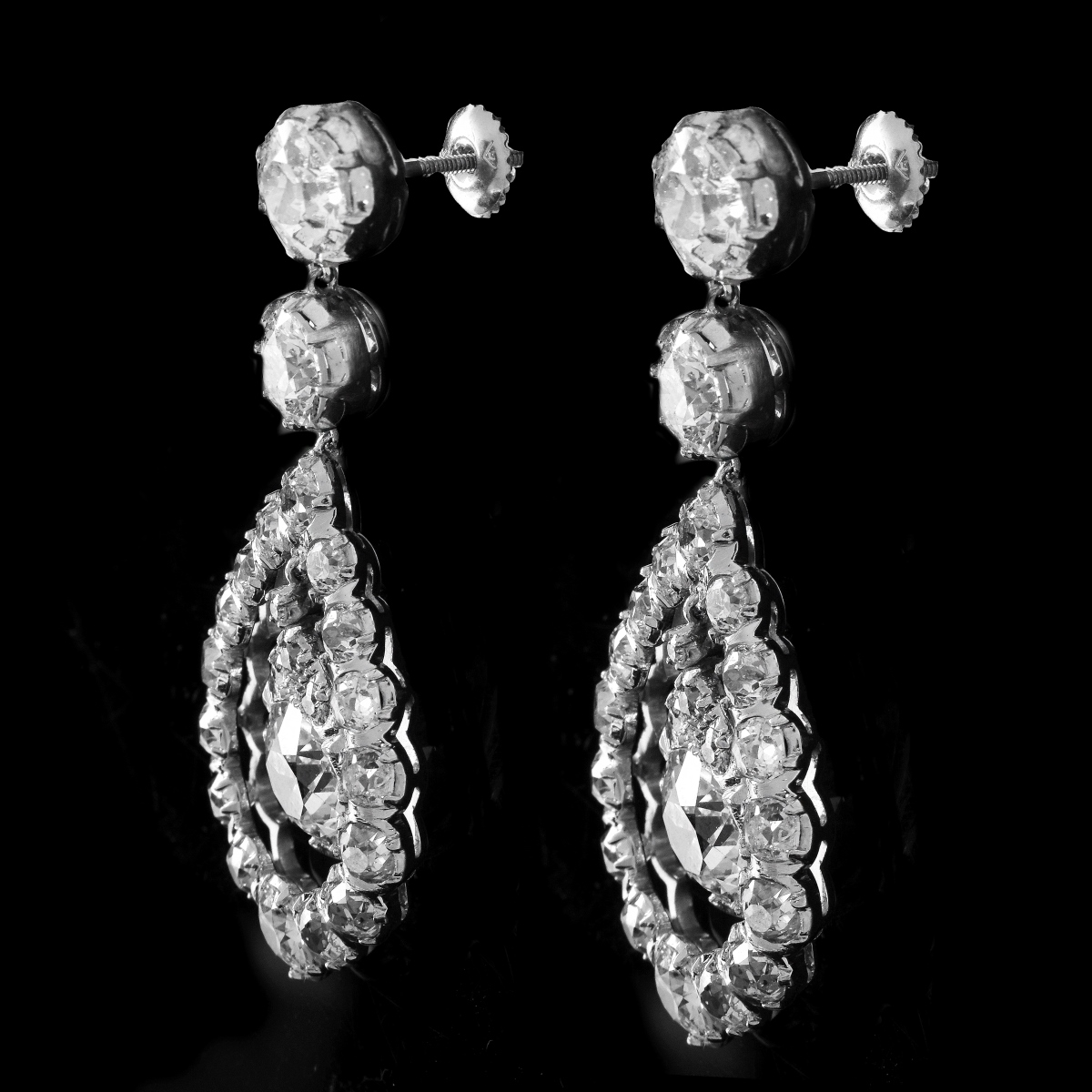 Art Deco 17.14ct TW Diamond Earrings