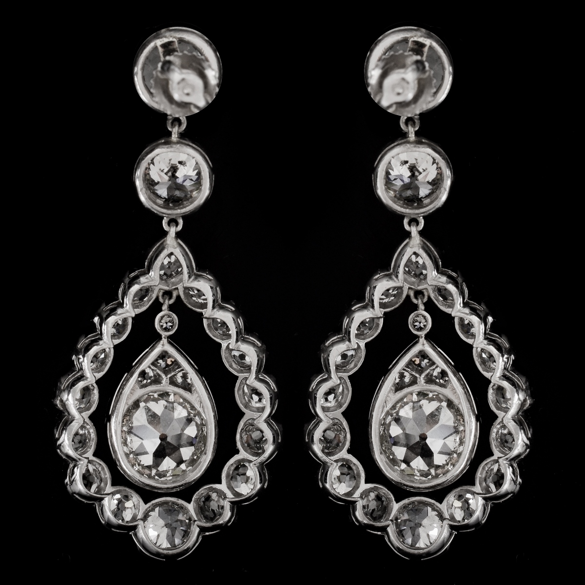 Art Deco 17.14ct TW Diamond Earrings