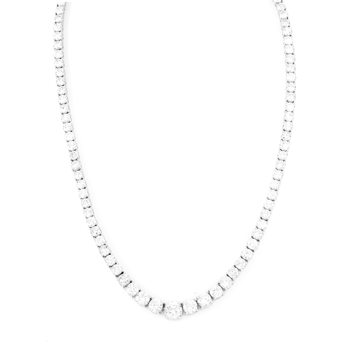 25.0ct Diamond and 18K Gold Riviera Necklace