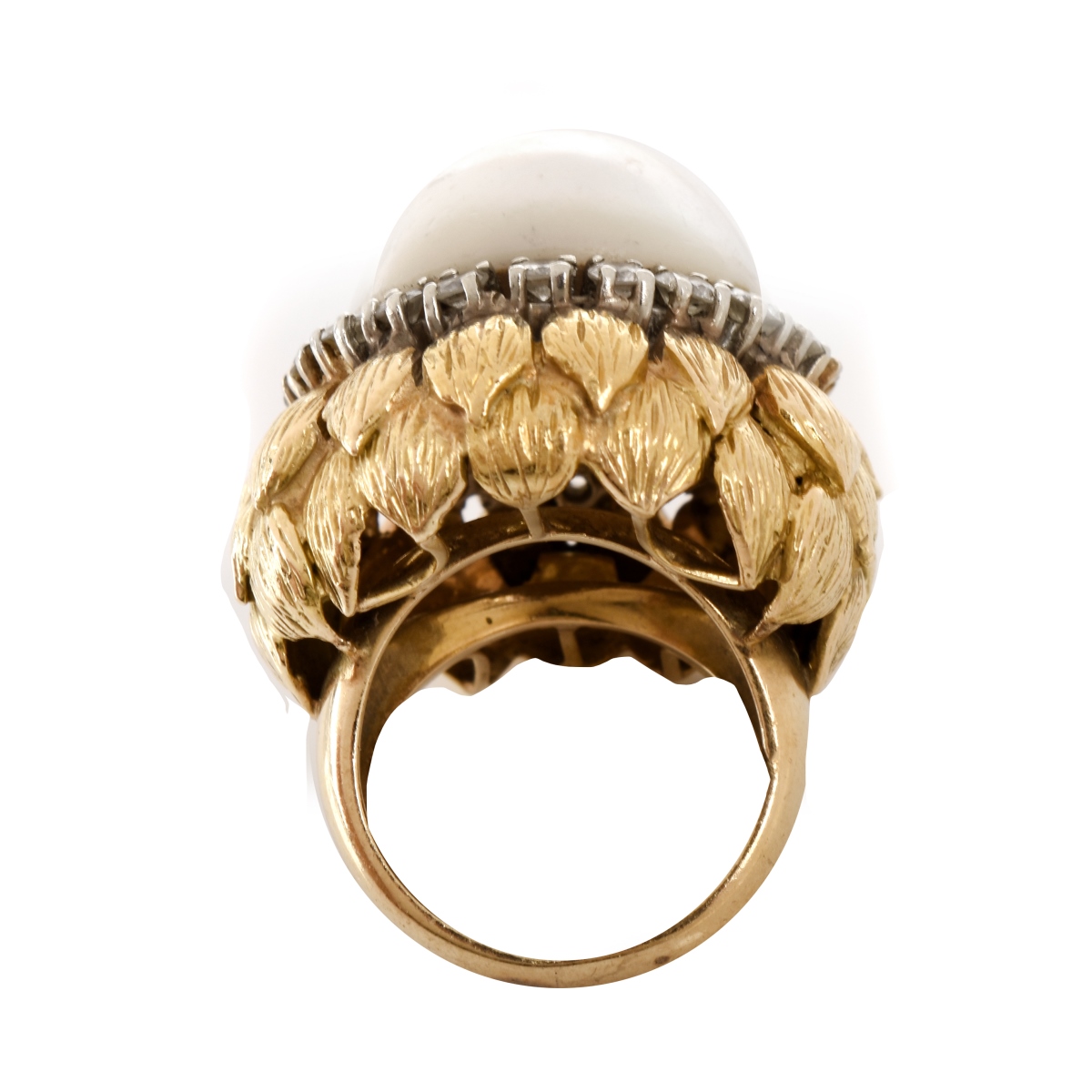 Vintage Mabe Pearl, Diamond and 14K Ring