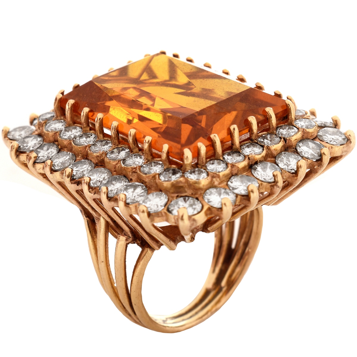 Citrine, Diamond and 14K Ring