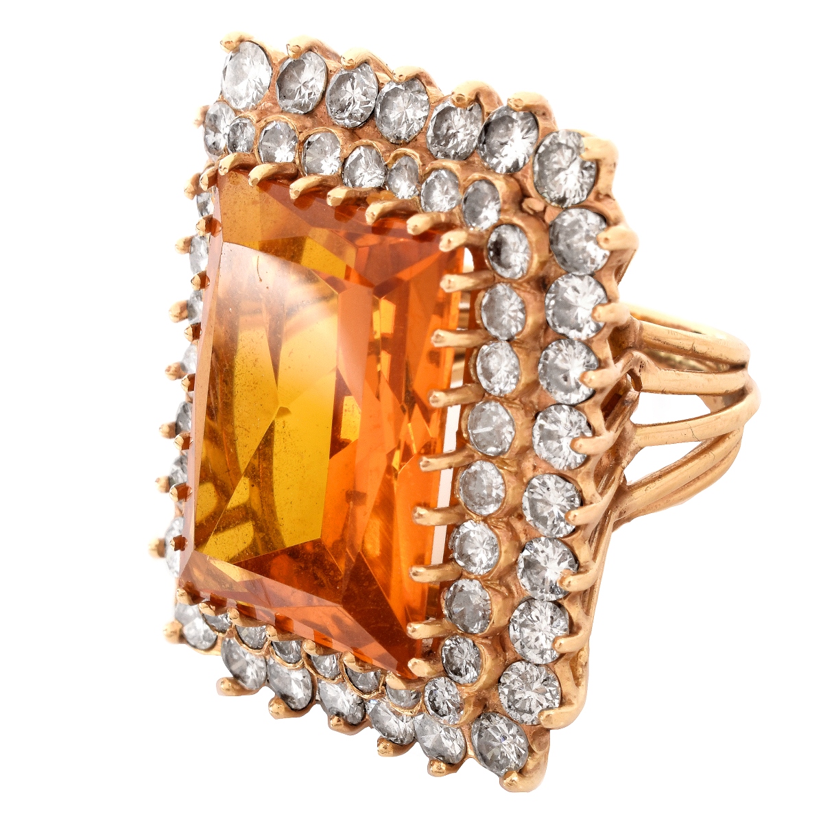 Citrine, Diamond and 14K Ring