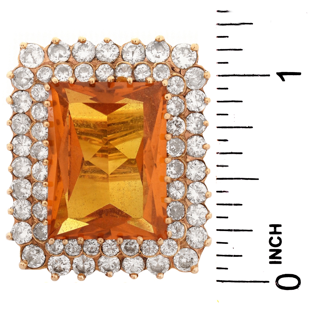 Citrine, Diamond and 14K Ring