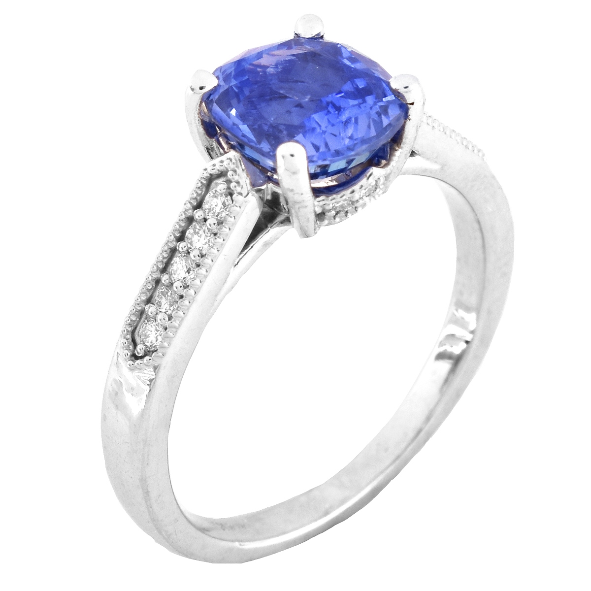 GIA 2.52ct. Sapphire, Diamond and 14K Gold Ring