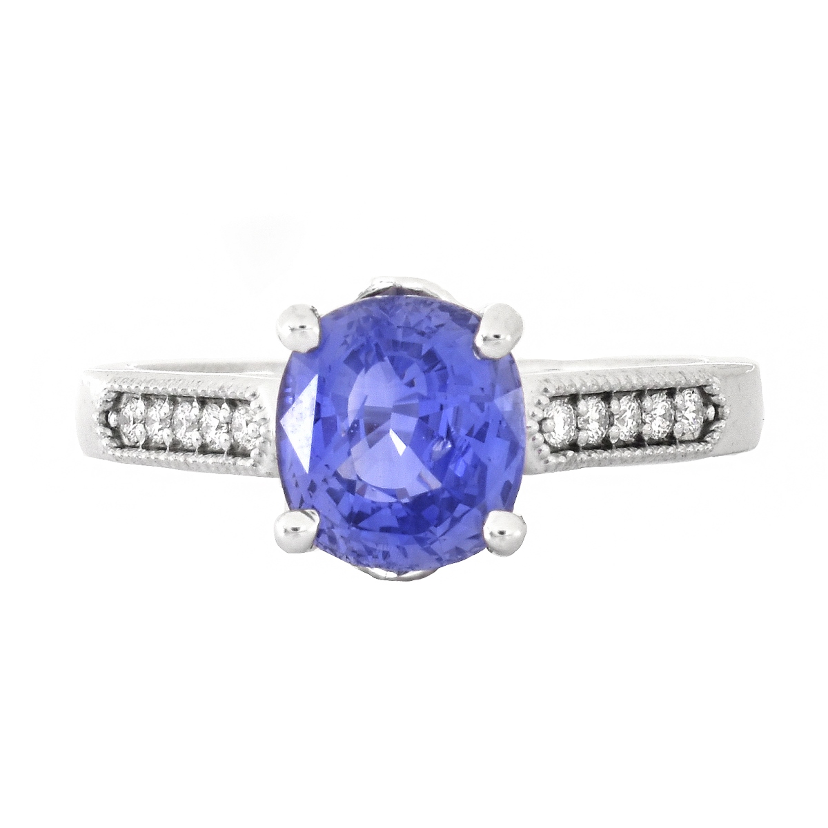 GIA 2.52ct. Sapphire, Diamond and 14K Gold Ring