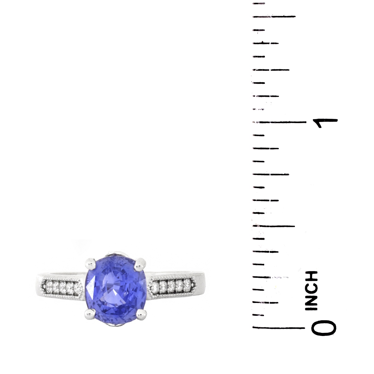 GIA 2.52ct. Sapphire, Diamond and 14K Gold Ring